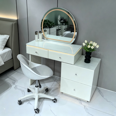 Туалетний столик ARETA з LED-підсвіткою та 5 шухлядами 80х40 см фото