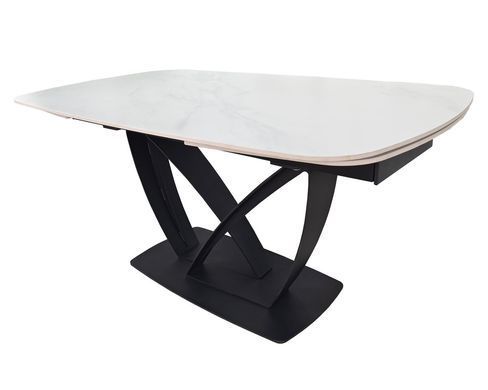 Стіл розкладний TYLER CERAMIC 160(240)х90 білий мат/чорний