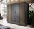 Шафа для одягу Неллі/Nelly 4D 4-дверна Графіт/дуб артизан