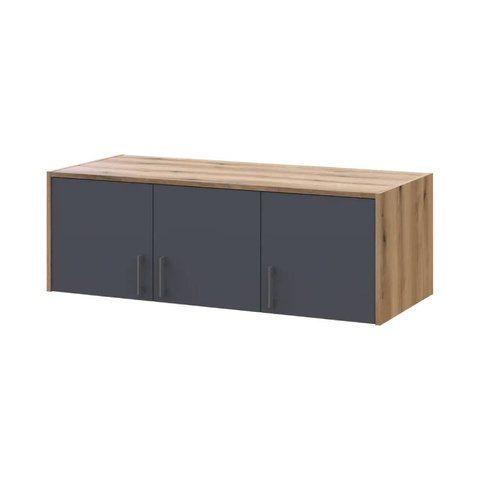 Антресоль Doros Ронді Дуб Артизан/Графіт 3 ДСП 121х52х41 DRS-011605 (80737822)