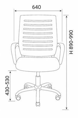 Кресло компьютерное с подлокотниками OC - 618w Серый