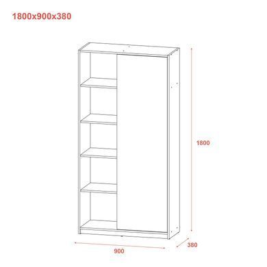 Розстібна шафа Doros Студент Дуб Сонома/Білий 90х38х180 DRS-011624 (40908067)