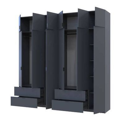 Шафа для одягу Doros Лукас Графіт 3+3 ДСП 240х50х240 DRS-011693 (42005109)