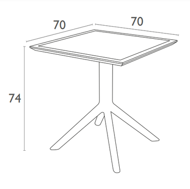 Стіл Siesta Sky Table 70 Оливковий фото