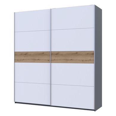 Шафа-купе двохдверна Doros G-Caiser 220х60х240 см Графіт/Білий/Дуб евок