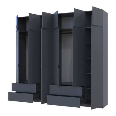 Шафа для одягу Doros Лукас Графіт 3+3 ДСП 255х50х240 DRS-011694 (42005113)