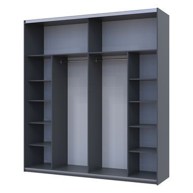 Шафа-купе двохдверна Doros G-Caiser 220х60х240 см Графіт/Білий/Дуб евок