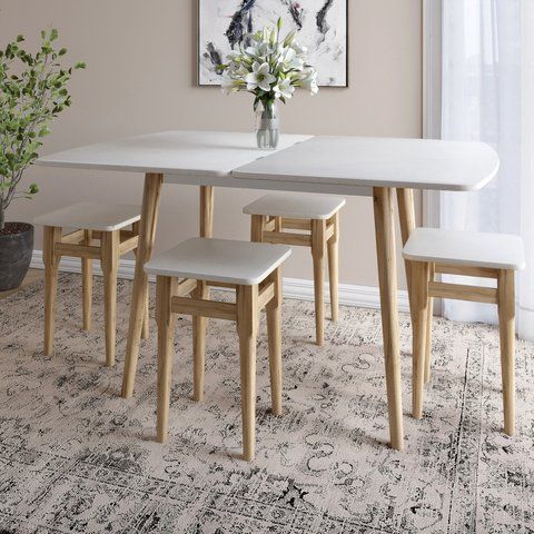 Дерев'яний розкладний обідній стіл LION Маямі-3 Бетон Style 90х60/90х120 фото