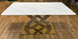 Стол HERMES белый эффект мрамора/золото 160x90 см