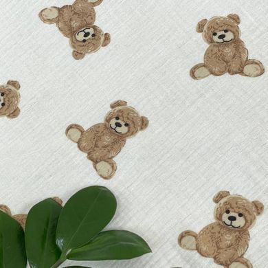 Плед Муслін Жатка з бахромою Teddy на білому