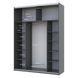 Шафа-купе двохдверна Doros G-Caiser 180х60х240 см Графіт/Дуб евок/1 Дзеркало