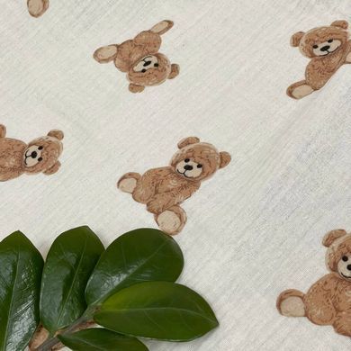 Плед Муслін Жатка з бахромою Teddy на молочному