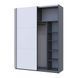 Шафа-купе Doros G-Caiser Графіт/Білий 2 ДСП / 3 частини 180х60х240 DRS-011729 (44900262)