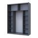 Шафа-купе Doros G-Caiser Графіт/Білий 2 ДСП / 3 частини 180х60х240 DRS-011729 (44900262)