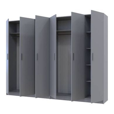 Шафа для одягу Doros Промо Сірий 3+3 ДСП 270х48х204 DRS-011629 (80737768)