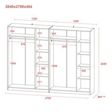 Шафа для одягу Doros Промо Сірий 3+3 ДСП 270х48х204 DRS-011629 (80737768)