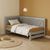 Односпальне дерев'яне ліжко Mebigrand Ліза М6 (ліва спинка) Сіро-блакитний (S2010R80B)/Аляска 93 (Сірий) 90x200 см