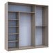 Шафа-купе трьохдверна Doros Сіті Лайт 225х60х225 см Дуб сонома/2 Дзеркала