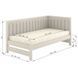 Односпальне дерев'яне ліжко Mebigrand Ліза М1 (ліва спинка) Горіх світлий/Аляска 93 (Сірий) 90x200 см