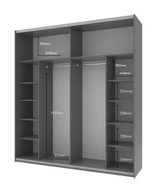 Шафа-купе двохдверна Doros G-Caiser 220х60х240 см Графіт/Білий