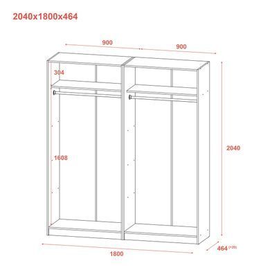 Шафа для одягу Doros Промо Сірий 2+2 ДСП 180х48х204 DRS-011630 (80737766)