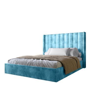 Двуспальная кровать с подъемным механизмом LION Нино 160x200 см SILK 502 Бирюзовый