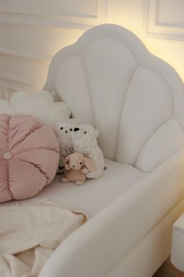 Ліжко дитяче Аріель з підсвіткою, Біле, велюр, 90х190 см фото