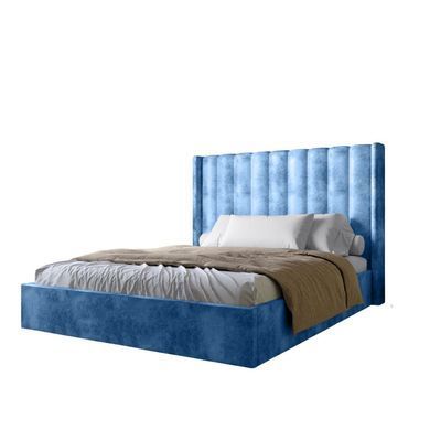 Двоспальне ліжко з підйомним механізмом LION Ніно 160x200 см SILK 503 Темно-синій