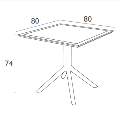 Стіл Siesta Sky Table 80 Dark grey фото