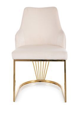 Стул ALURE VELVET золотой каркас/светлый беж