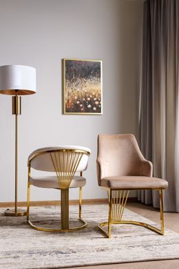 Стул ALURE VELVET золотой каркас/светлый беж