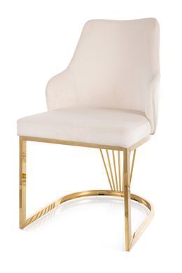 Стул ALURE VELVET золотой каркас/светлый беж