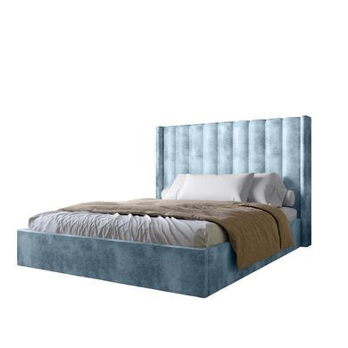 Двуспальная кровать LION Нино 160x200 см SILK 501 Небесно-голубой