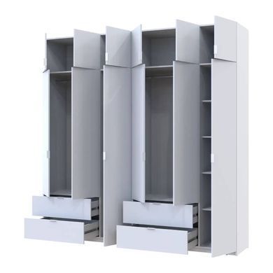Шафа для одягу Doros Лукас Білий 3+3 ДСП 240х50х240 DRS-011683 (42005106)