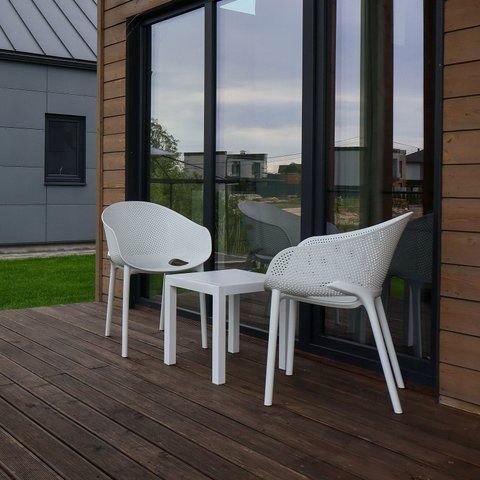 Комплект 2 стільця Siesta Sky Pro + стіл Siesta Ocean Side Table Білий фото