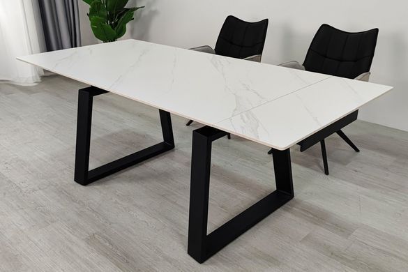 Стол раскладной BERNARD CERAMIC 140(200)х90 белый мат/черный
