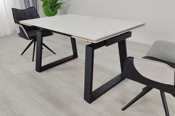 Стол раскладной BERNARD CERAMIC 140(200)х90 белый мат/черный