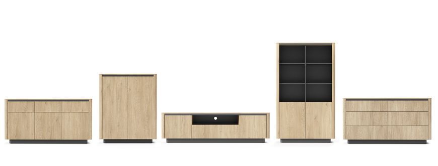 Комод Торро/Torro 6S/163 з 6 шухядами Дуб кремона/чорний