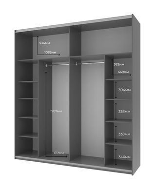 Шафа-купе двохдверна Doros G-Caiser 220х60х240 см Графіт/Тахо