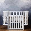 Детская деревянная кроватка Angelo 60&times;120 см, белого цвета з серыми вставками