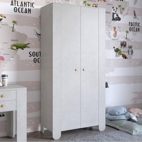 Шафа розпашна дводверна в дитячу кімнату 900х450х1900 LION Інді Бетон Style