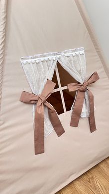 Детский вигвам с ковриком Цветок Тедди, беж/капучино фото