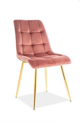 Стілець CHIC VELVET золотий каркас/антична троянда BL.52 фото