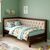 Односпальная деревянная кровать Mebigrand Лиза М3 (левая спинка) Орех светлый/Аляска 23 (Бежевый) 80x200 см