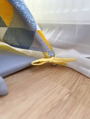 Дитячий вігвам з килимком жовті трикутники