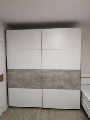 Шафа-купе двохдверна Doros G-Caiser 220х60х240 см Білий/Бетон