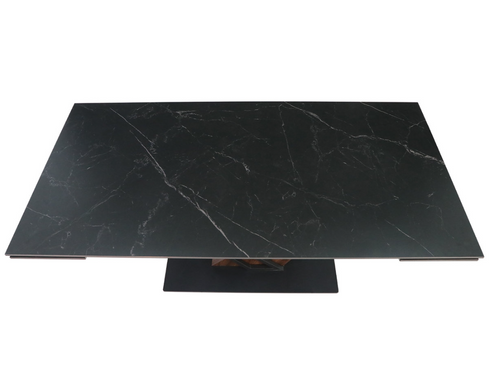Стіл обідній розкладний FERNANDO CERAMIC 180(240)x90 чорний мат/темний горіх
