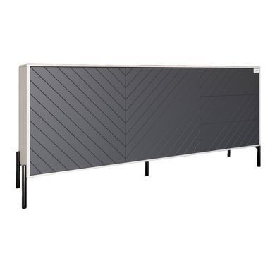 Комод с черными металлическими ножками LION Амарант 168x40x76,5 см Бетон Style/Графитовый