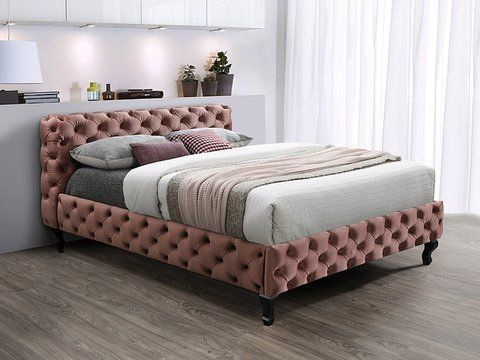 Ліжко Herrera Velvet 160*200 антична троянда/венге фото