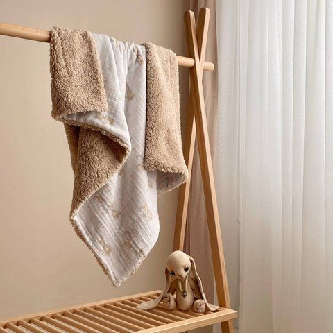 Плед муслін на хутрі Teddy Зайці з кульками фото